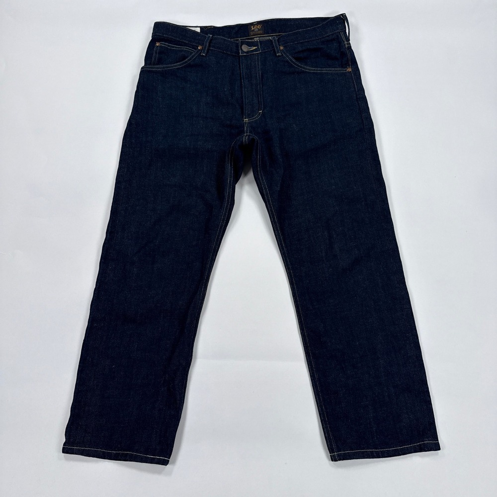 Lee 101 Mens Selvedge Jeans 34 Indigo Kaihara Japanese Linen Blend Dark‎ Wash